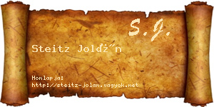 Steitz Jolán névjegykártya